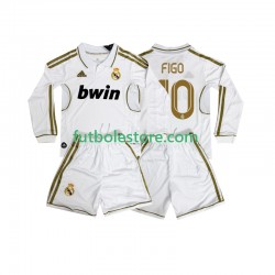 Primera Equipación del Real Madrid FIGO 10 Retro 2011 2012 ML para Niño (Camiseta y pantalón)