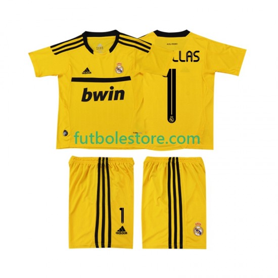 Primera Equipación del Real Madrid Portero CASILLAS 1 Retro 2011 2012 Manga Corta para Niño (Camiseta y pantalón) Primera Equipación del Real Madrid Portero CASILLAS 1 Retro 2011 2012 Manga Corta para Niño (Camiseta y pantalón)