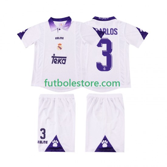 Primera Equipación del Real Madrid R CARLOS 3 Retro 1997 1998 Manga Corta para Niño (Camiseta y pantalón) Primera Equipación del Real Madrid R CARLOS 3 Retro 1997 1998 Manga Corta para Niño (Camiseta y pantalón)