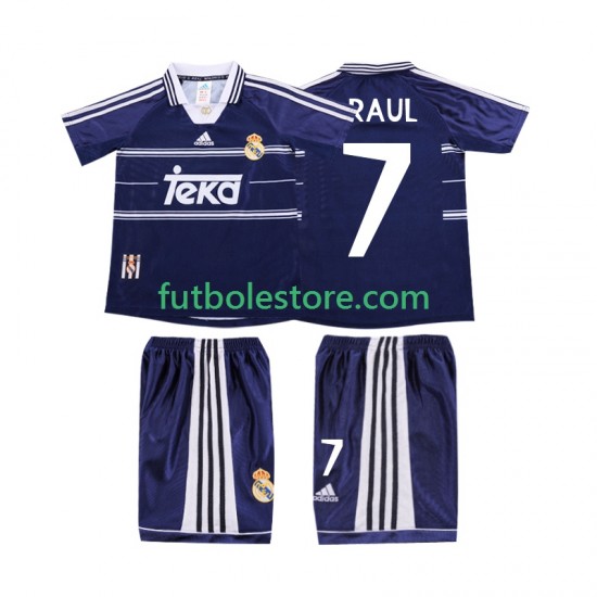 Segunda Equipación del Real Madrid RAUL 7 Retro 1998 1999 Manga Corta para Niño (Camiseta y pantalón) Segunda Equipación del Real Madrid RAUL 7 Retro 1998 1999 Manga Corta para Niño (Camiseta y pantalón)