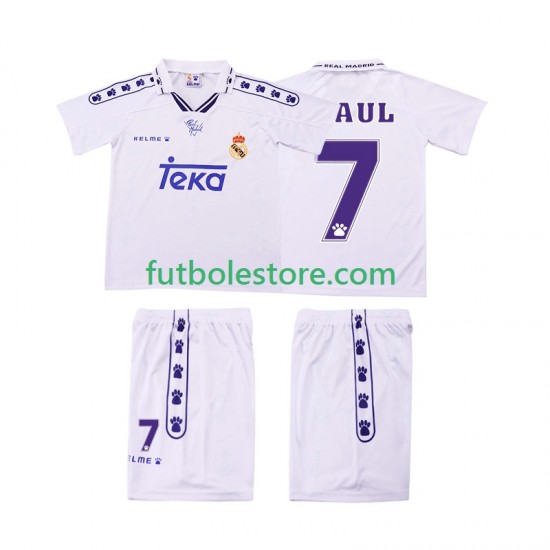 Primera Equipación del Real Madrid RAUL 7 Retro 1994 1996 Manga Corta para Niño (Camiseta y pantalón) Primera Equipación del Real Madrid RAUL 7 Retro 1994 1996 Manga Corta para Niño (Camiseta y pantalón)