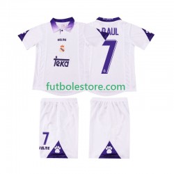 Primera Equipación del Real Madrid RAUL 7 Retro 1997 1998 Manga Corta para Niño (Camiseta y pantalón)