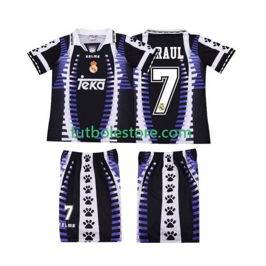 Tercera Equipación del Real Madrid RAUL 7 Retro 1997 1998 Manga Corta para Niño (Camiseta y pantalón) Tercera Equipación del Real Madrid RAUL 7 Retro 1997 1998 Manga Corta para Niño (Camiseta y pantalón)