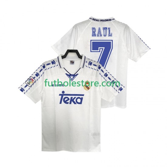 Primera Equipación del Real Madrid RAUL 7 Retro 1996 1997 Manga Corta para Hombre Primera Equipación del Real Madrid RAUL 7 Retro 1996 1997 Manga Corta para Hombre