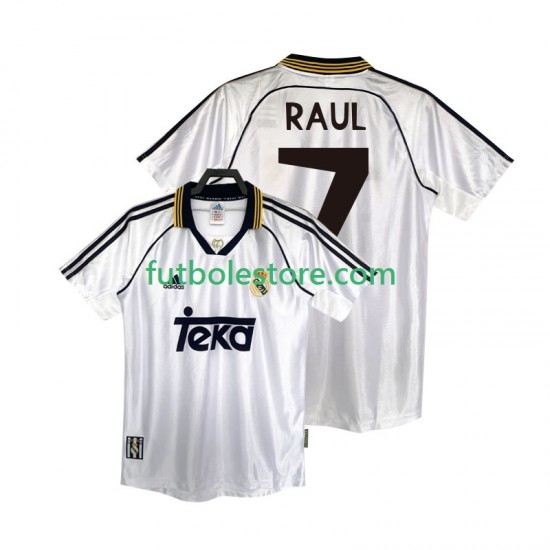 Primera Equipación del Real Madrid RAUL 7 Retro 1998 2000 Manga Corta para Hombre Primera Equipación del Real Madrid RAUL 7 Retro 1998 2000 Manga Corta para Hombre