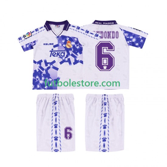 Tercera Equipación del Real Madrid REDONDO 6 Retro 1996 1997 Manga Corta para Niño (Camiseta y pantalón) Tercera Equipación del Real Madrid REDONDO 6 Retro 1996 1997 Manga Corta para Niño (Camiseta y pantalón)