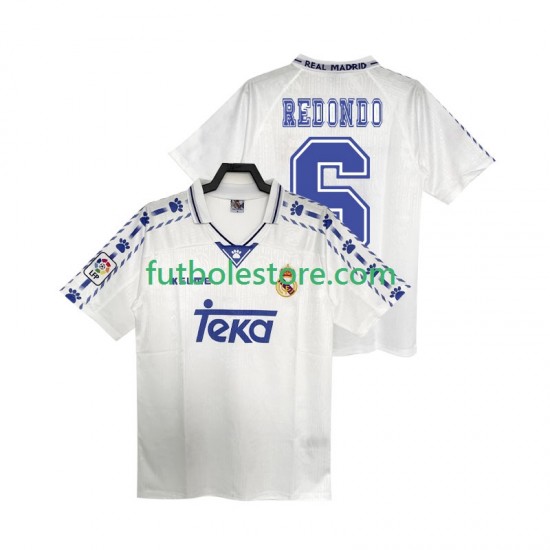 Primera Equipación del Real Madrid REDONDO 6 Retro 1996 1997 Manga Corta para Hombre Primera Equipación del Real Madrid REDONDO 6 Retro 1996 1997 Manga Corta para Hombre
