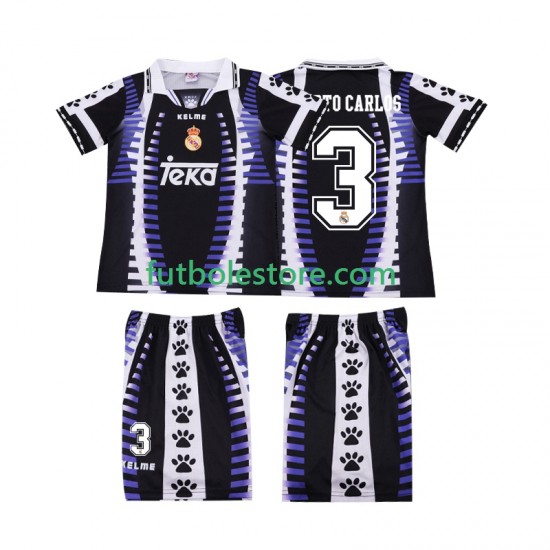 Tercera Equipación del Real Madrid ROBERTO CARLOS 3 Retro 1997 1998 Manga Corta para Niño (Camiseta y pantalón) Tercera Equipación del Real Madrid ROBERTO CARLOS 3 Retro 1997 1998 Manga Corta para Niño (Camiseta y pantalón)
