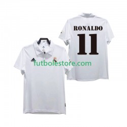 Primera Equipación del Real Madrid RONALDO 11 Retro 2002 2003 Manga Corta para Hombre