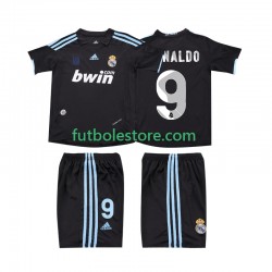 Segunda Equipación del Real Madrid RONALDO 9 Retro 2009 2010 Manga Corta para Niño (Camiseta y pantalón)