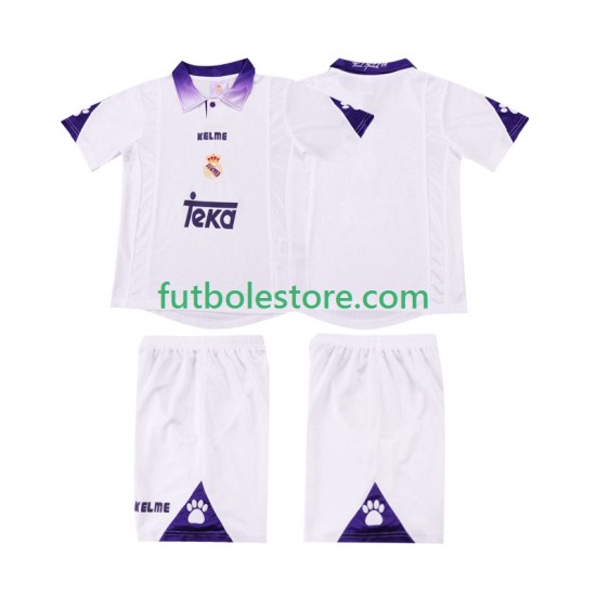 Primera Equipación del Real Madrid Retro 1997 1998 Manga Corta para Niño (Camiseta y pantalón) Primera Equipación del Real Madrid Retro 1997 1998 Manga Corta para Niño (Camiseta y pantalón)