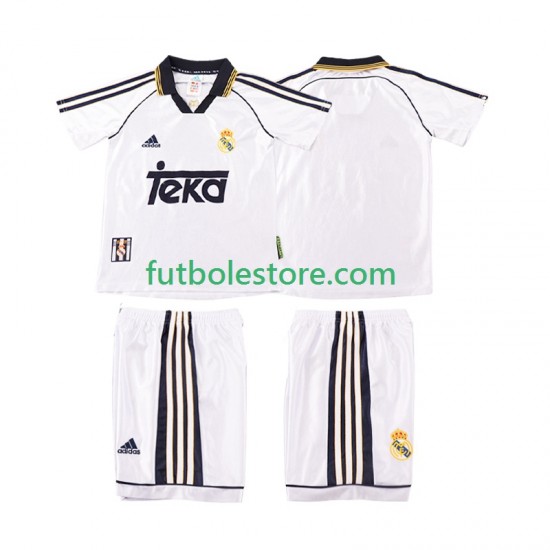 Primera Equipación del Real Madrid Retro 1998 2000 Manga Corta para Niño (Camiseta y pantalón) Primera Equipación del Real Madrid Retro 1998 2000 Manga Corta para Niño (Camiseta y pantalón)