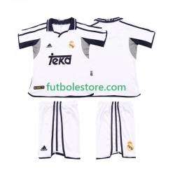 Primera Equipación del Real Madrid Retro 2001 2002 Manga Corta para Niño (Camiseta y pantalón)