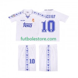 Primera Equipación del Real Madrid SEEDORF 10 Retro 1996 1997 Manga Corta para Niño (Camiseta y pantalón)