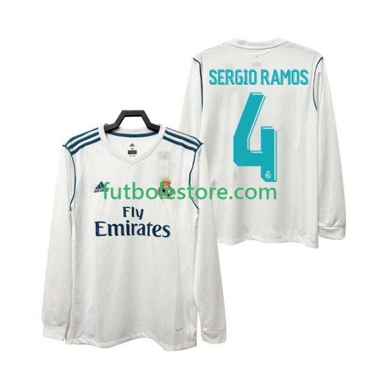 Primera Equipación del Real Madrid SERGIO RAMOS 4 Retro 2017 2018 ML para Hombre