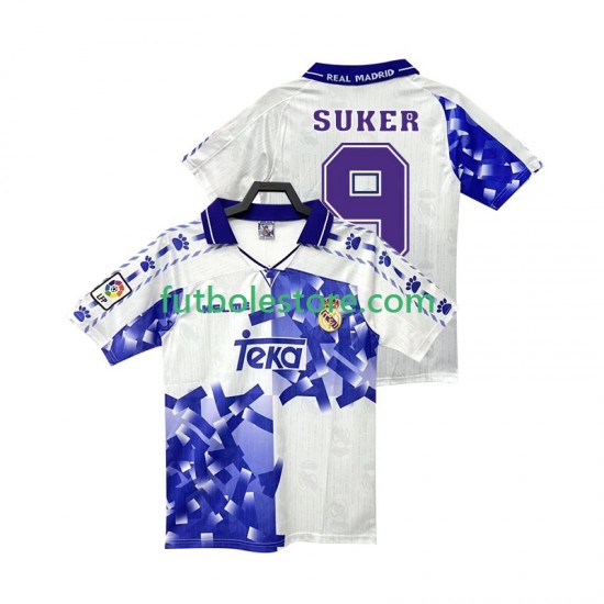 Tercera Equipación del Real Madrid SUKER 9 Retro 1996 1997 Manga Corta para Hombre Tercera Equipación del Real Madrid SUKER 9 Retro 1996 1997 Manga Corta para Hombre