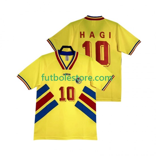 Primera Equipación del Rumania Hagi 10 Retro 1994 Manga Corta para Hombre Primera Equipación del Rumania Hagi 10 Retro 1994 Manga Corta para Hombre