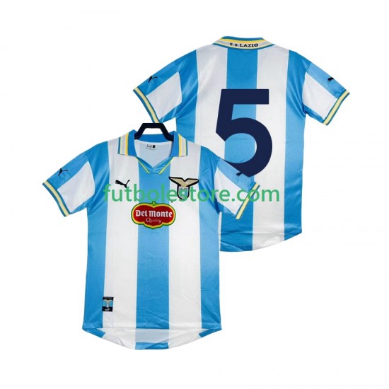Primera Equipación del SS Lazio 5 Retro 1999 2000 Manga Corta para Hombre Primera Equipación del SS Lazio 5 Retro 1999 2000 Manga Corta para Hombre