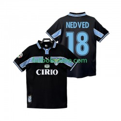 Segunda Equipación del SS Lazio NEDVED 18 Retro 1998 1999 Manga Corta para Hombre