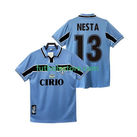 Primera Equipación del SS Lazio NESTA 13 Retro 1998 1999 Manga Corta para Hombre