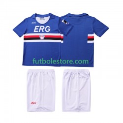 Primera Equipación del Sampdoria Retro 1990 1991 Manga Corta para Niño (Camiseta y pantalón)