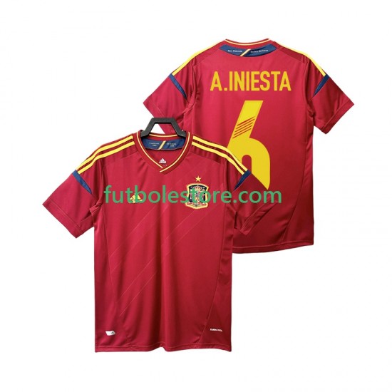 Primera Equipación del España Andres Iniesta 6 Retro 2012 Manga Corta para Hombre Primera Equipación del España Andres Iniesta 6 Retro 2012 Manga Corta para Hombre
