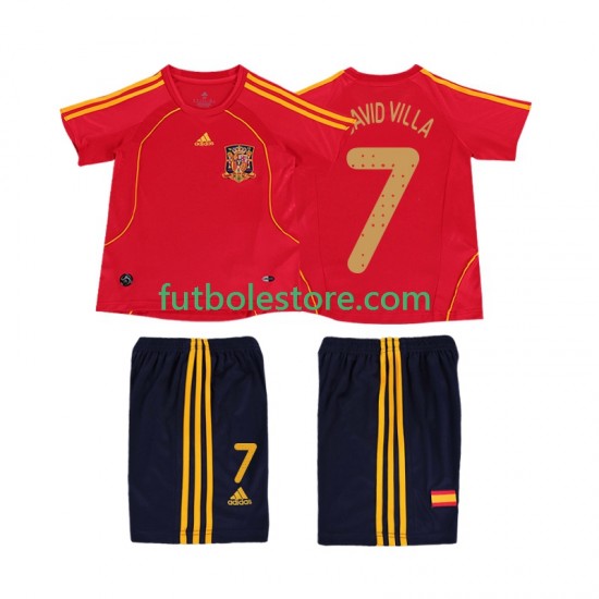 Primera Equipación del España DAVID VILLA 7 Retro 2008 Manga Corta para Niño (Camiseta y pantalón) Primera Equipación del España DAVID VILLA 7 Retro 2008 Manga Corta para Niño (Camiseta y pantalón)