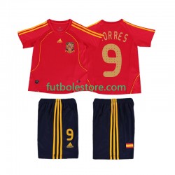 Primera Equipación del España TORRES 9 Retro 2008 Manga Corta para Niño (Camiseta y pantalón)