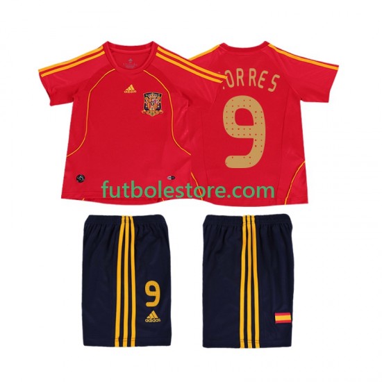 Primera Equipación del España TORRES 9 Retro 2008 Manga Corta para Niño (Camiseta y pantalón) Primera Equipación del España TORRES 9 Retro 2008 Manga Corta para Niño (Camiseta y pantalón)