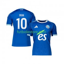 Primera Equipación del Strasbourg Emanuel Emegha 10 2025-2026 Manga Corta para Hombre