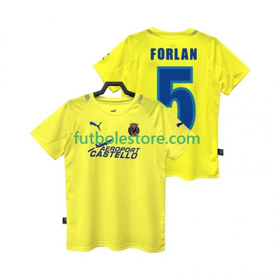 Primera Equipación del Villarreal CF FORLAN 5 Retro 2005 2006 Manga Corta para Hombre Primera Equipación del Villarreal CF FORLAN 5 Retro 2005 2006 Manga Corta para Hombre