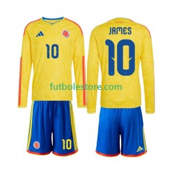 Primera Equipación del Colombia James Rodriguez 10 World Cup 2026 ML para Niño (Camiseta y pantalón)