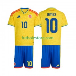 Primera Equipación del Colombia James Rodriguez 10 World Cup 2026 Manga Corta para Niño (Camiseta y pantalón)