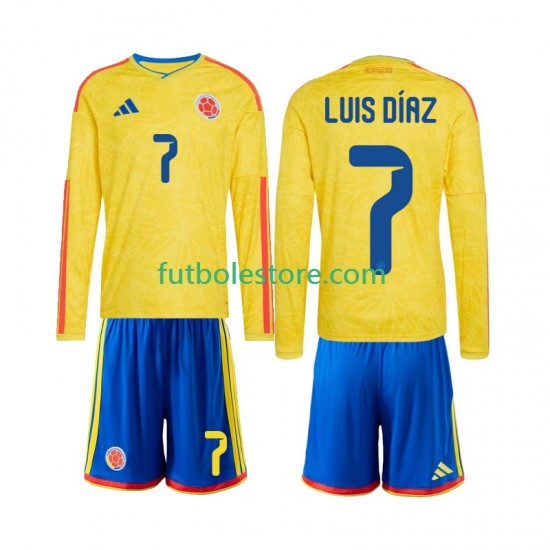 Primera Equipación del Colombia Luis Diaz 7 World Cup 2026 ML para Niño (Camiseta y pantalón)