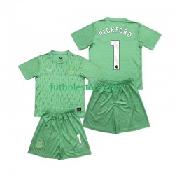 Primera Equipación del Everton Portero Pickford 1 2025-2026 Manga Corta para Niño (Camiseta y pantalón)