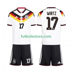 Primera Equipación del Alemania Florian Wirtz 17 World Cup 2026 Manga Corta para Niño (Camiseta y pantalón)
