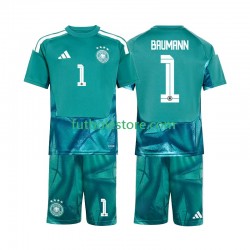 Primera Equipación del Alemania Portero Oliver Baumann 1 World Cup 2026 Manga Corta para Niño (Camiseta y pantalón)