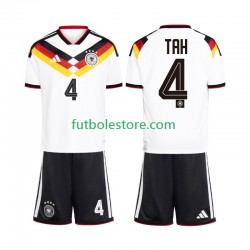Primera Equipación del Alemania Jonathan Tah 4 World Cup 2026 Manga Corta para Niño (Camiseta y pantalón)
