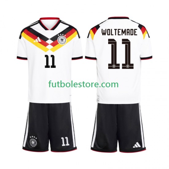 Primera Equipación del Alemania Woltemade 11 World Cup 2026 Manga Corta para Niño (Camiseta y pantalón)