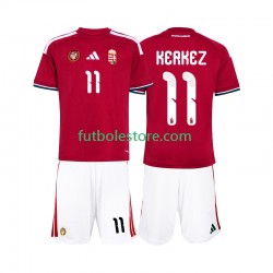 Primera Equipación del Hungría Kerkez 11 World Cup 2026 Manga Corta para Niño (Camiseta y pantalón)