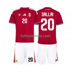 Primera Equipación del Hungría Sallai 20 World Cup 2026 Manga Corta para Niño (Camiseta y pantalón)