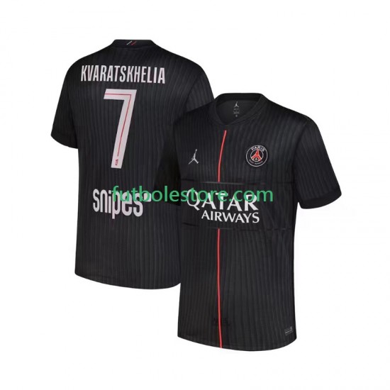 Cuarta Equipación del Paris Saint-Germain Khvicha Kvaratskhelia 7 2025-2026 Manga Corta para Hombre
