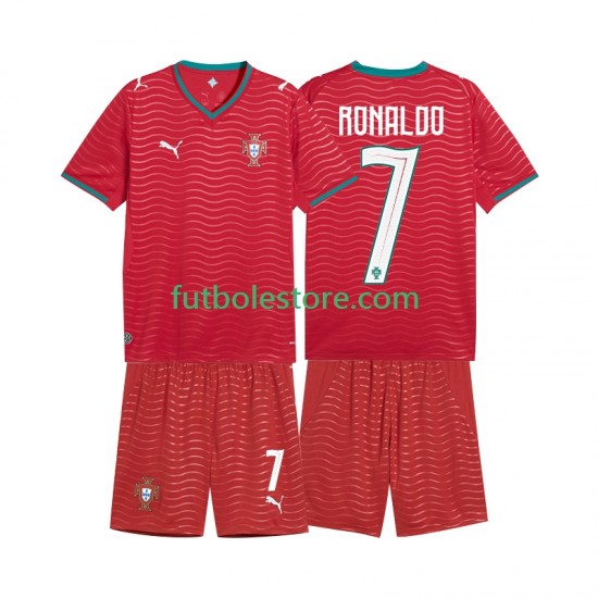 Primera Equipación del Portugal Cristiano Ronaldo 7 World Cup 2026 Manga Corta para Niño (Camiseta y pantalón)