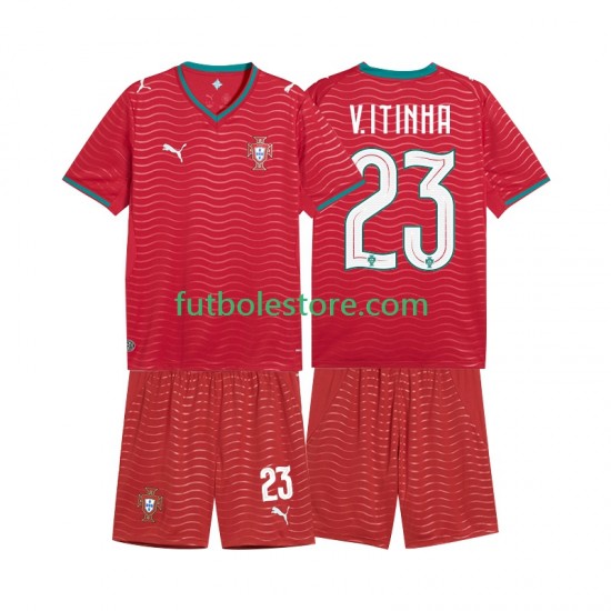 Primera Equipación del Portugal Vitinha 23 World Cup 2026 Manga Corta para Niño (Camiseta y pantalón)