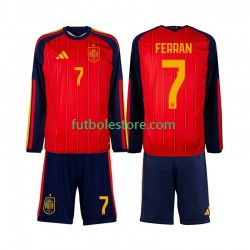 Primera Equipación del España Ferran Torres 7 World Cup 2026 ML para Niño (Camiseta y pantalón)