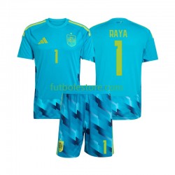 Primera Equipación del España Portero David Raya 1 World Cup 2026 Manga Corta para Niño (Camiseta y pantalón)
