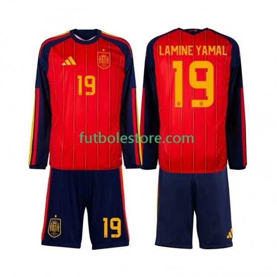 Primera Equipación del España Lamine Yamal 19 World Cup 2026 ML para Niño (Camiseta y pantalón)