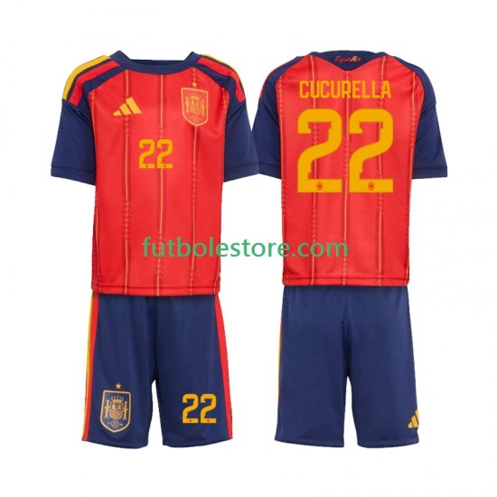 Primera Equipación del España Marc Cucurella 22 World Cup 2026 Manga Corta para Niño (Camiseta y pantalón)