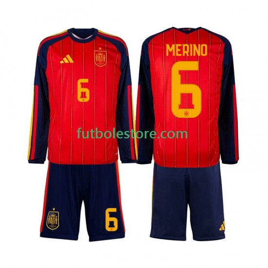 Primera Equipación del España Mikel Merino 6 World Cup 2026 ML para Niño (Camiseta y pantalón)