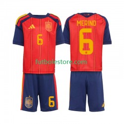 Primera Equipación del España Mikel Merino 6 World Cup 2026 Manga Corta para Niño (Camiseta y pantalón)